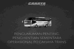PO Cahaya Trans Setop Operasional Bus AKAP Usai Kecelakaan Maut
