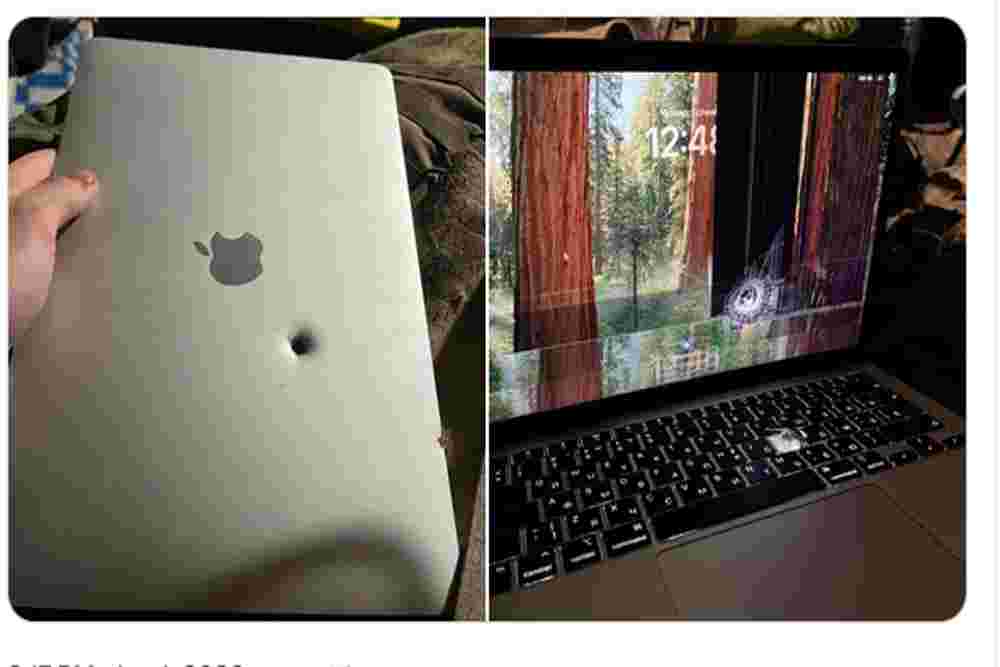 Viral! MacBook Air M1 Tahan Pecahan Artileri di Ukraina