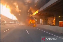 Bus Wisata Asal Lampung Terbakar di Tol Cikampek